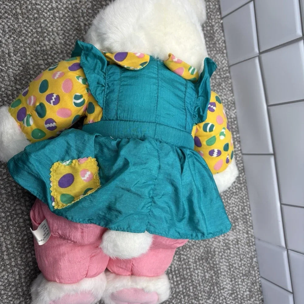 VTG 1993 Nylon Plush Rabbit Easter Egg Decos Bean Silky Nylon Parachute Rare H10